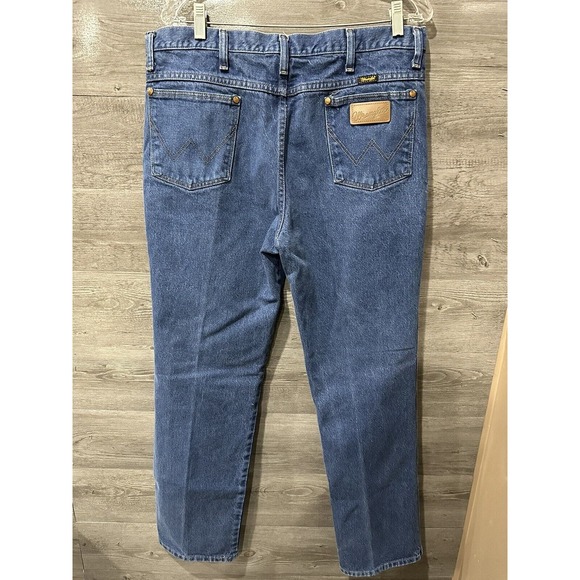 Wrangler Jeans Mens 36x32 Blue 936 PWD Straight Cowboy Western Denim Cotton - Picture 3 of 5